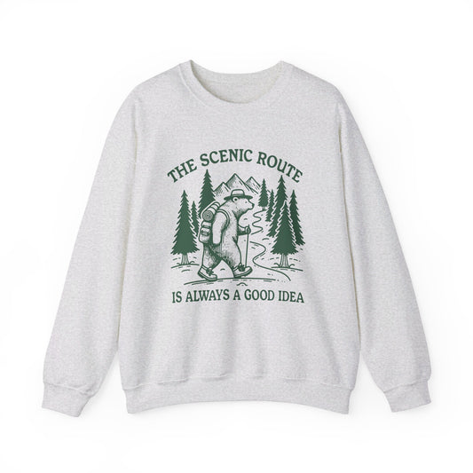 The Scenic Route Bear Nature Unisex Heavy Blend™ Crewneck Sweatshirt