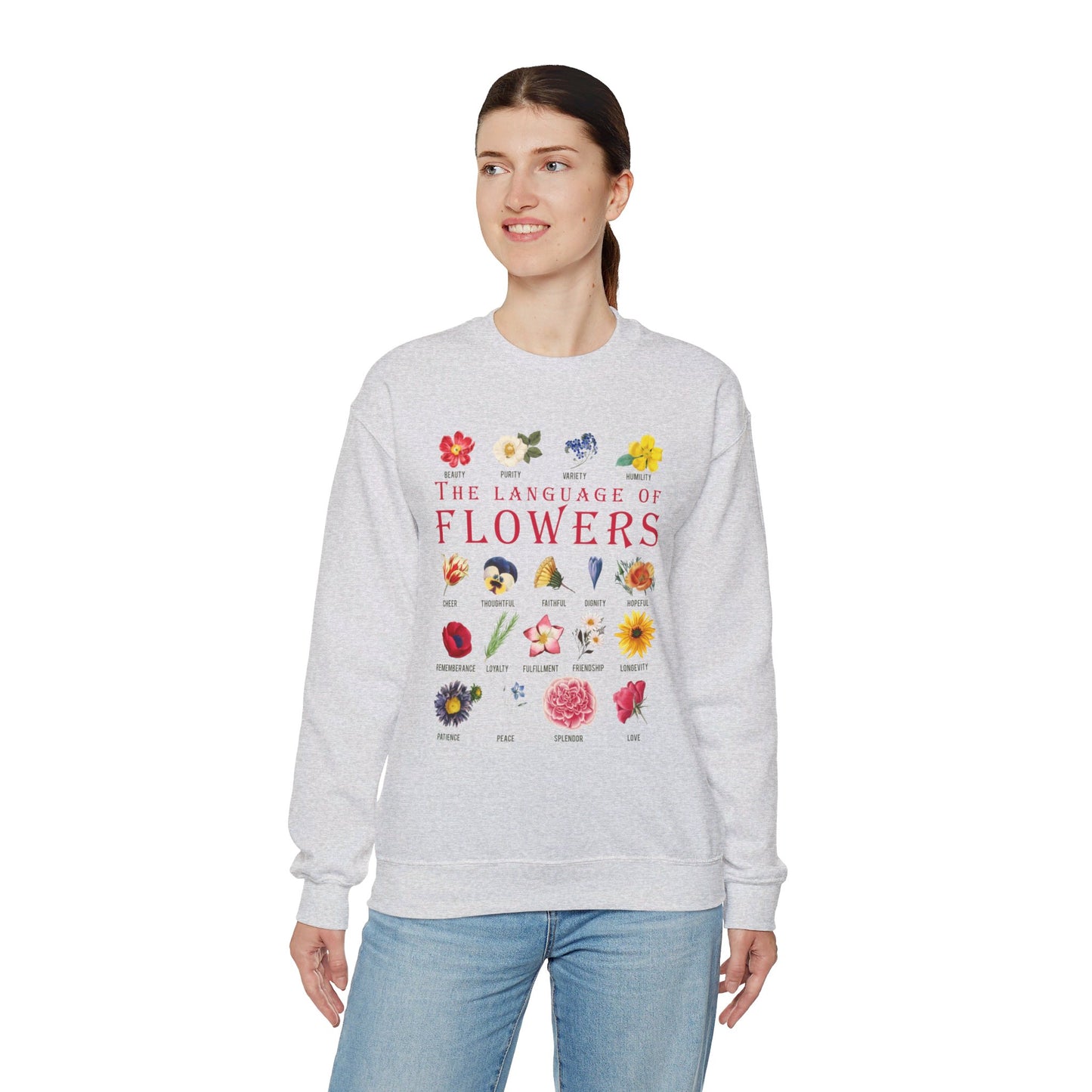 The Language Of Flowers Unisex Heavy Blend™ Crewneck Sweatshirt