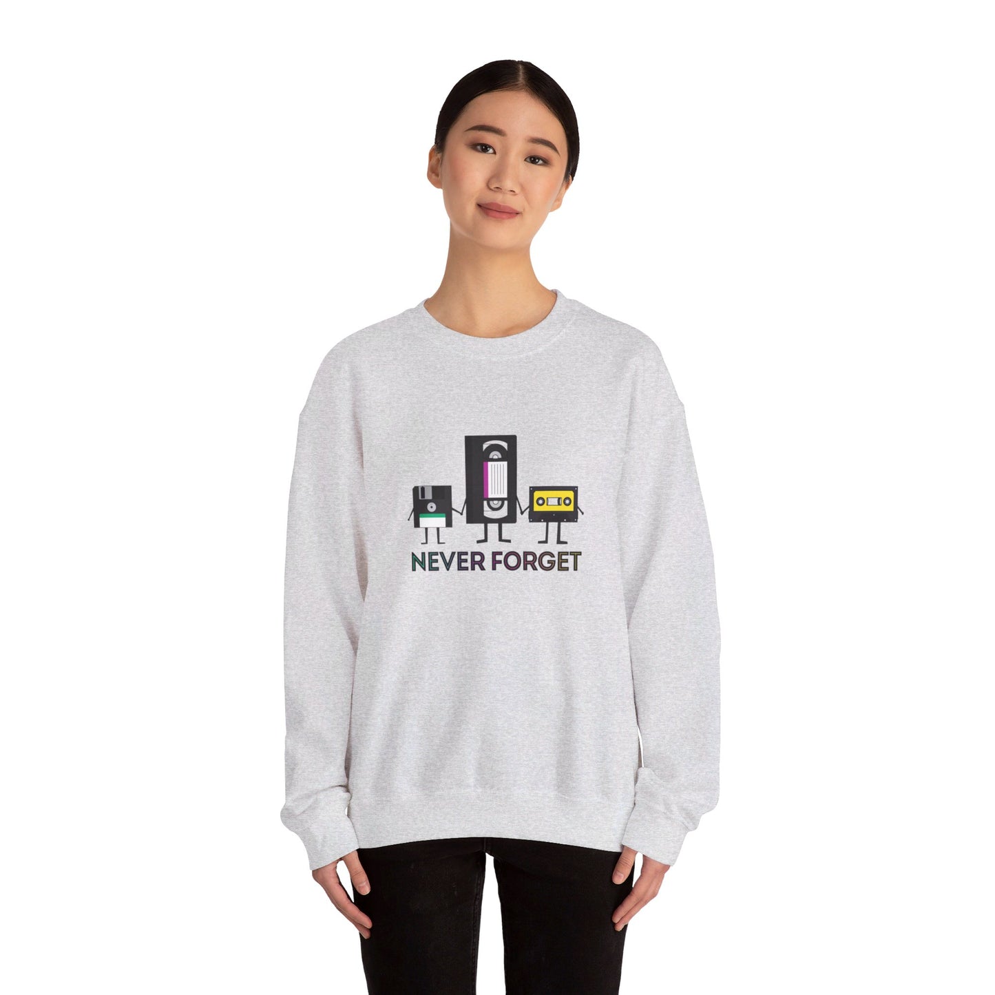 Never Forget Retro Unisex Heavy Blend™ Crewneck Sweatshirt