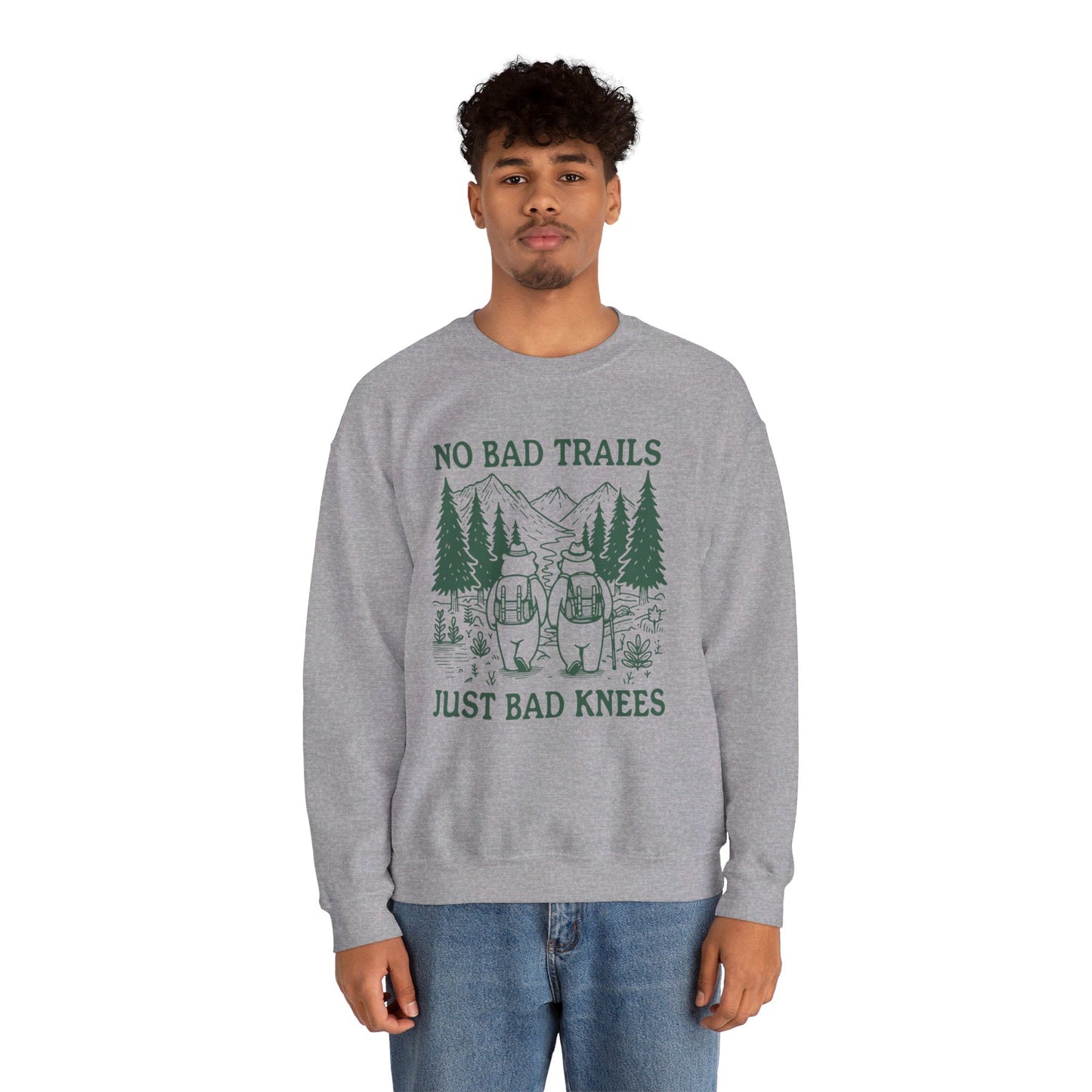 No Bad Trails Only Bad Knees Unisex Heavy Blend™ Crewneck Sweatshirt