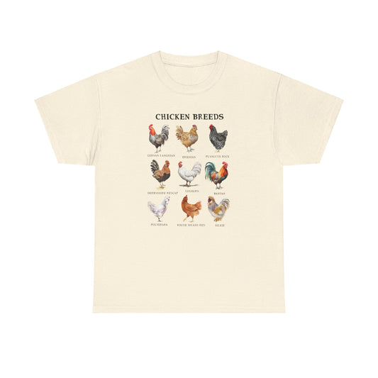 Chicken Breeds Unisex Heavy Cotton Tee