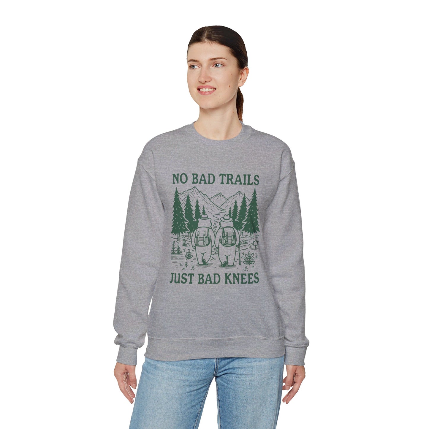 No Bad Trails Only Bad Knees Unisex Heavy Blend™ Crewneck Sweatshirt