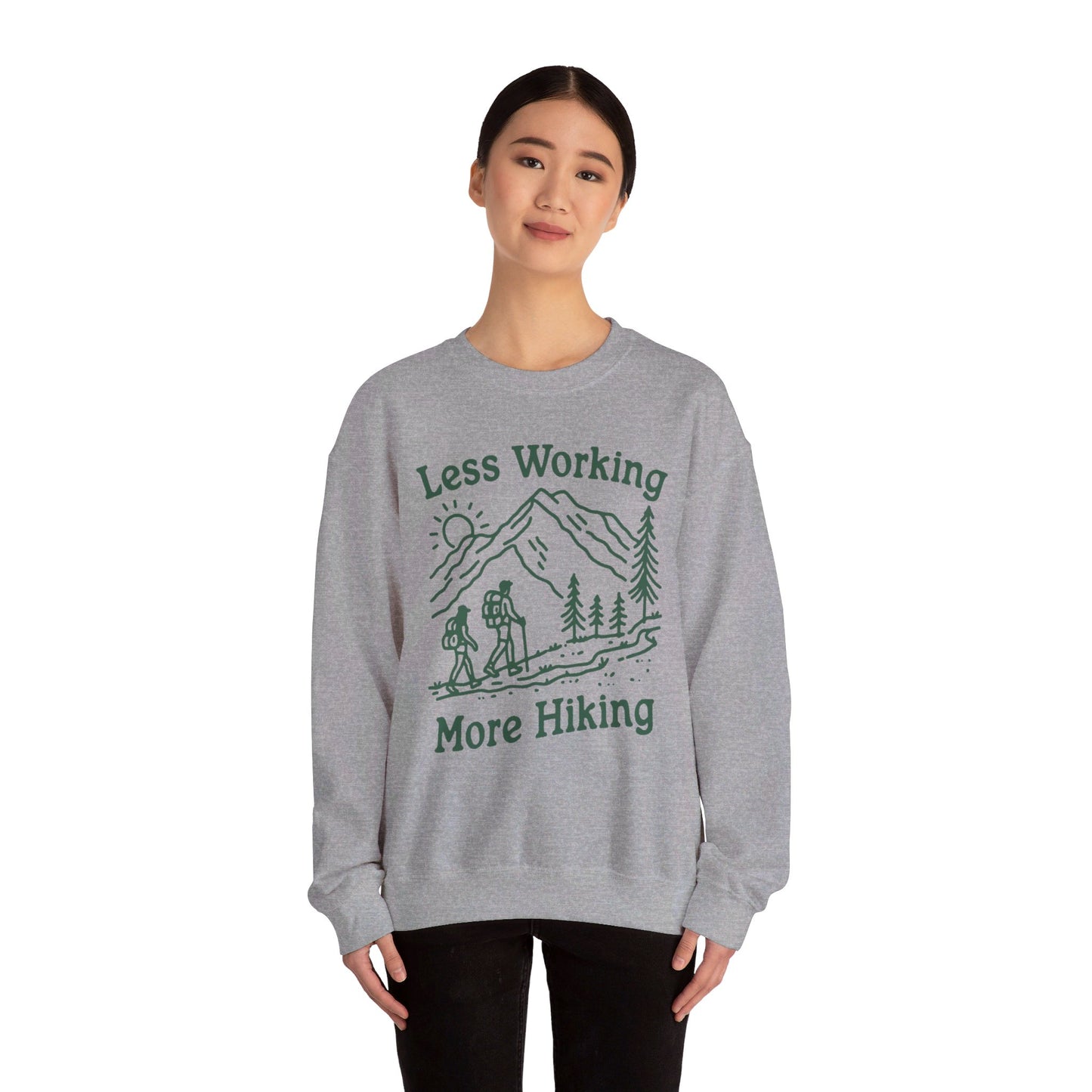 Less Working More Hiking Unisex Heavy Blend™ Crewneck Sweatshirt