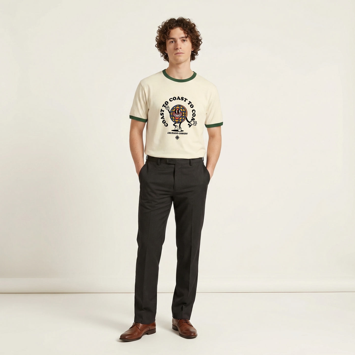 Larry The Logo Throwback 100% Cotton Made In Canada Ringer Tee