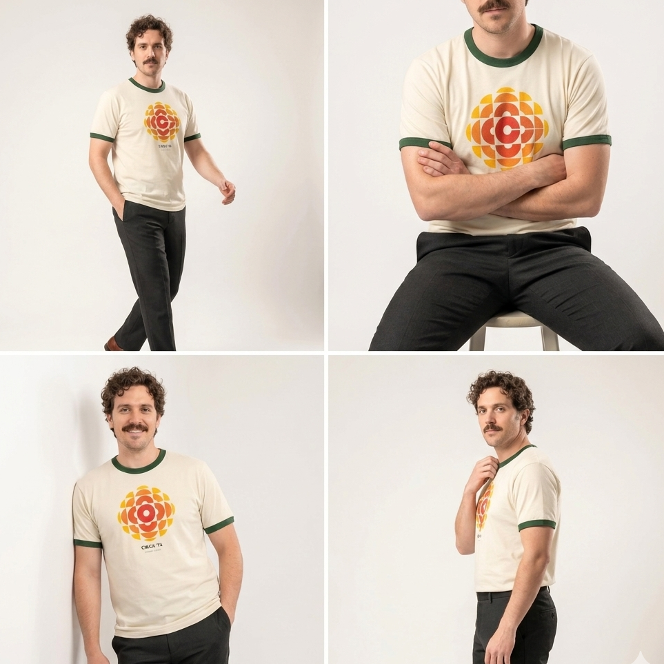 CBC '74 Logo 100% Cotton Made In Canada Ringer Tee