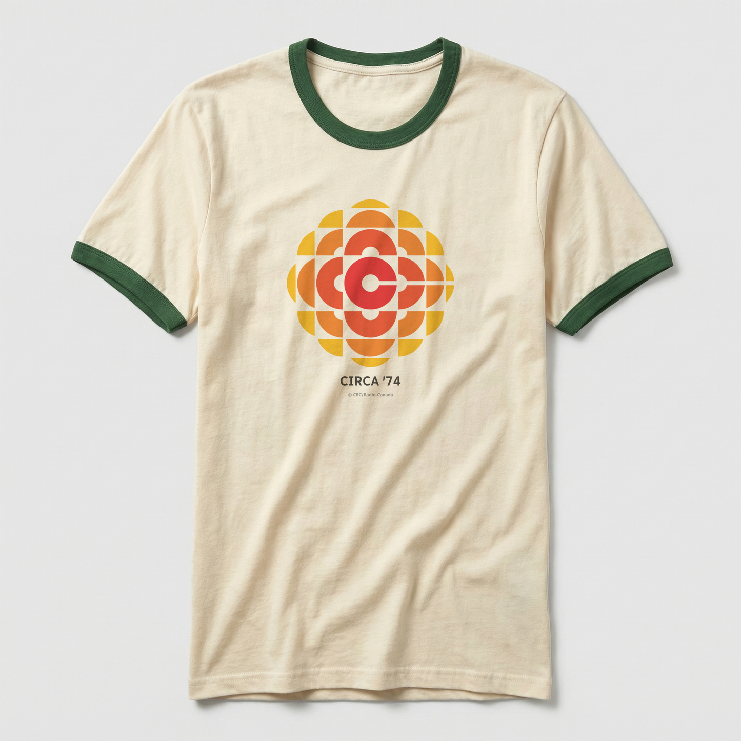 CBC '74 Logo 100% Cotton Made In Canada Ringer Tee