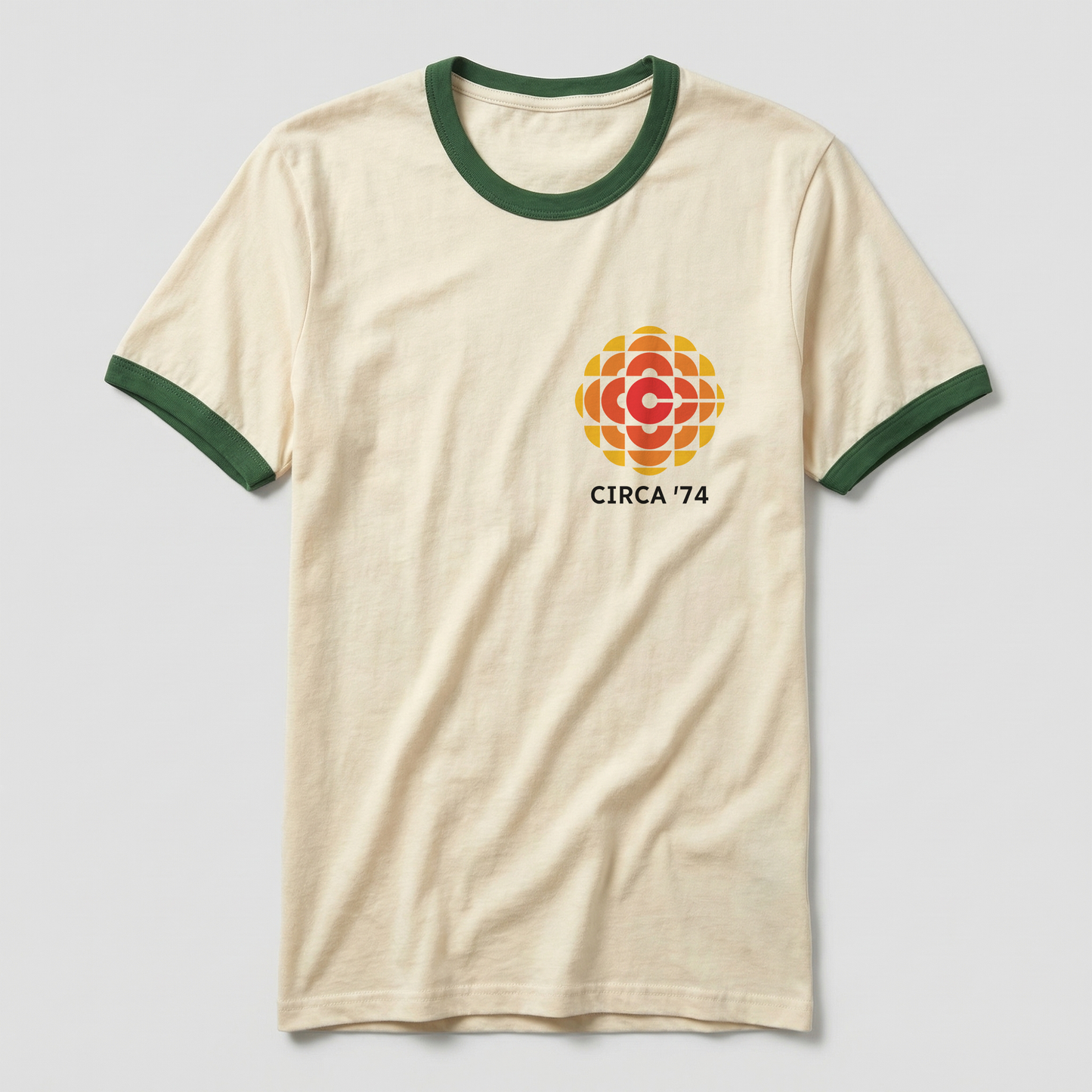 CBC '74 Logo 100% Cotton Made In Canada Ringer Tee