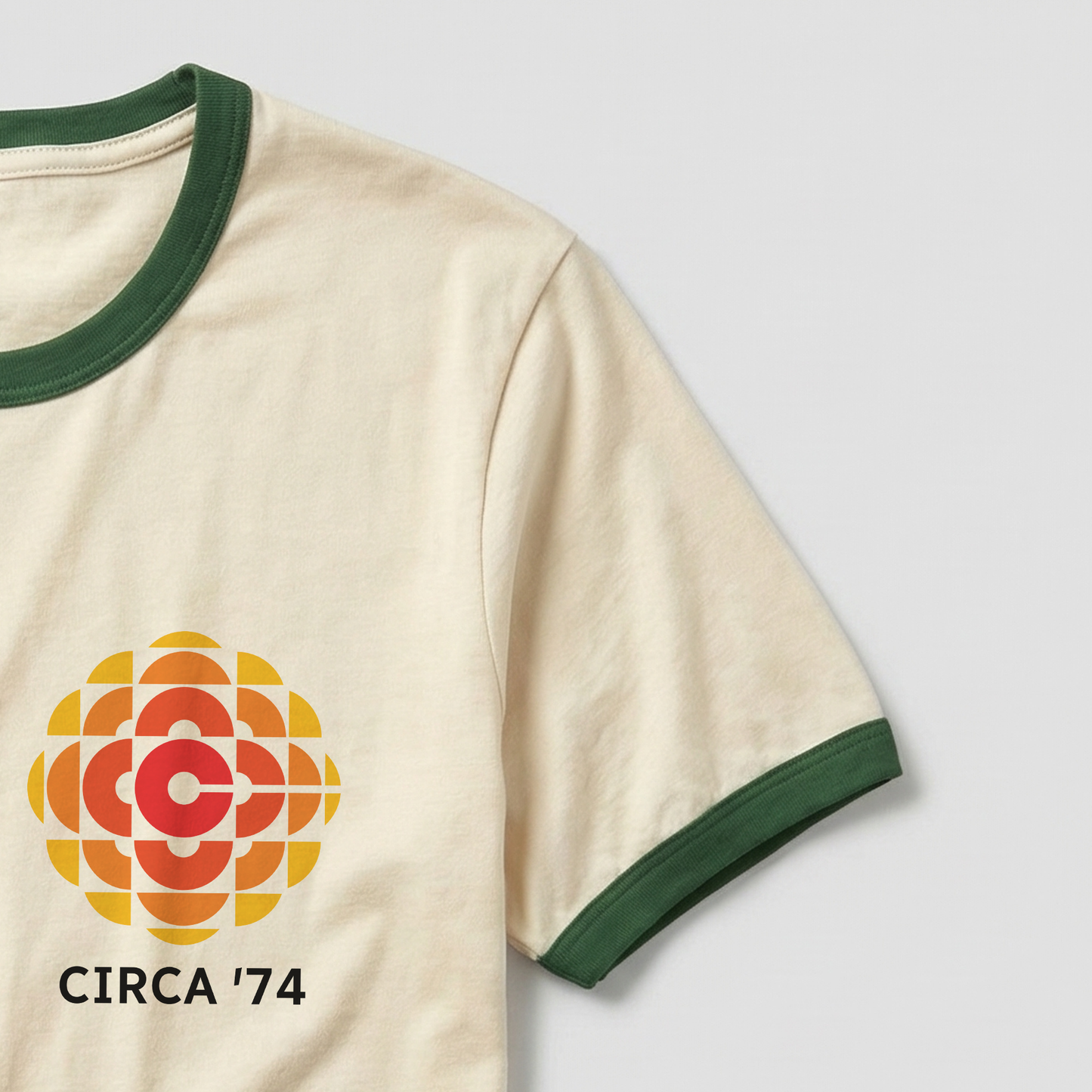 CBC '74 Logo 100% Cotton Made In Canada Ringer Tee