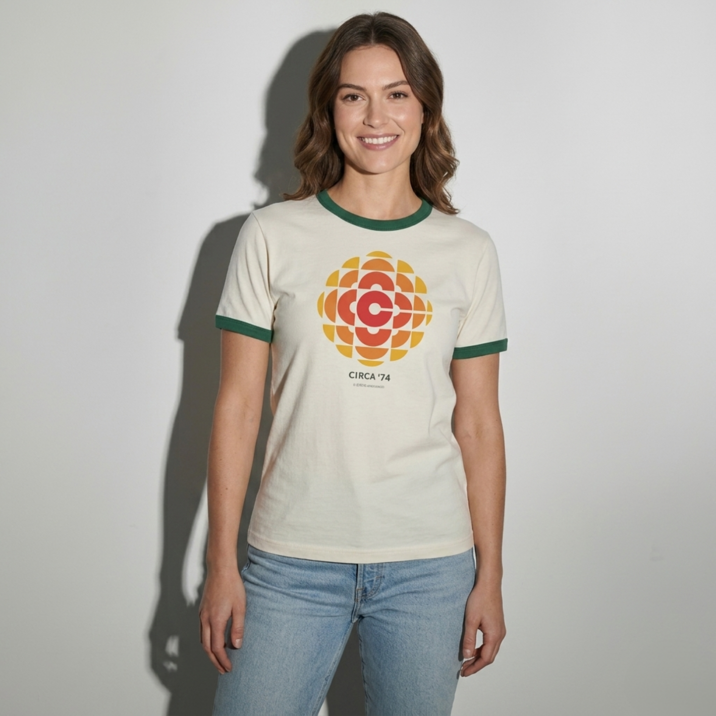 CBC '74 Logo 100% Cotton Made In Canada Ringer Tee