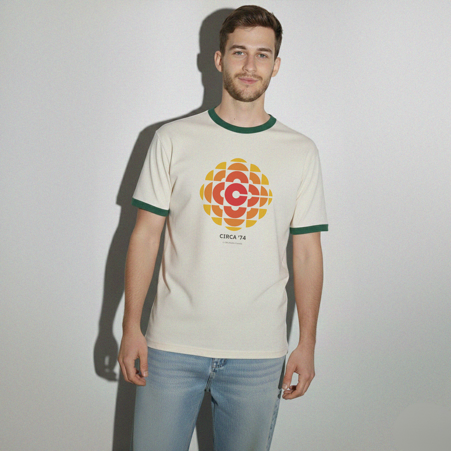 CBC '74 Logo 100% Cotton Made In Canada Ringer Tee