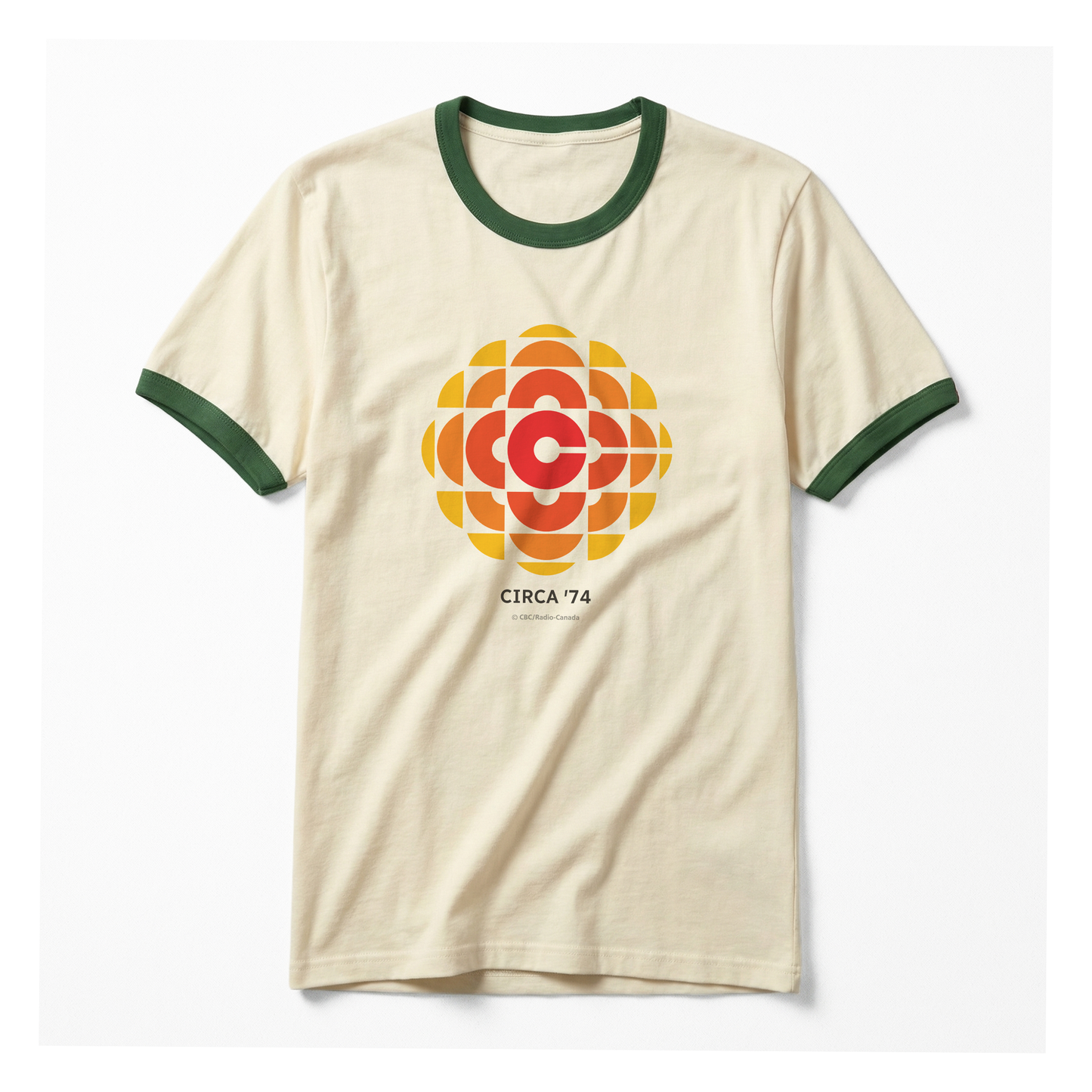 CBC '74 Logo 100% Cotton Made In Canada Ringer Tee