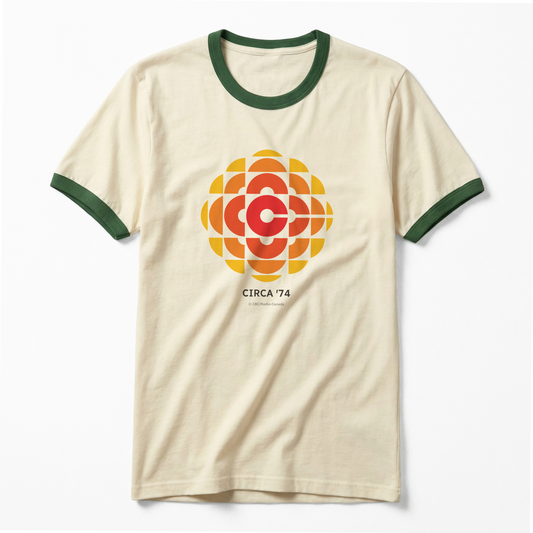 CBC '74 Logo 100% Cotton Made In Canada Ringer Tee