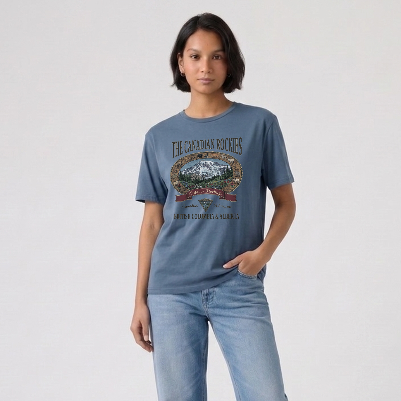 Canadian Rockies Organic Cotton Tee Made In Canada
