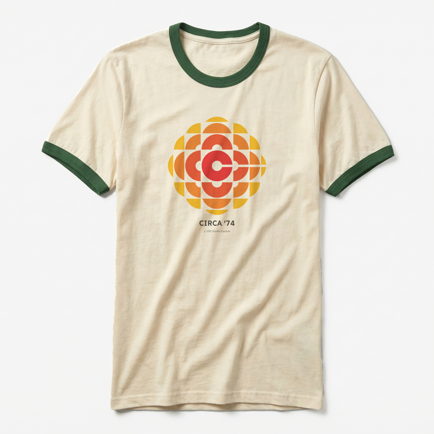 CBC '74 Logo 100% Cotton Made In Canada Ringer Tee