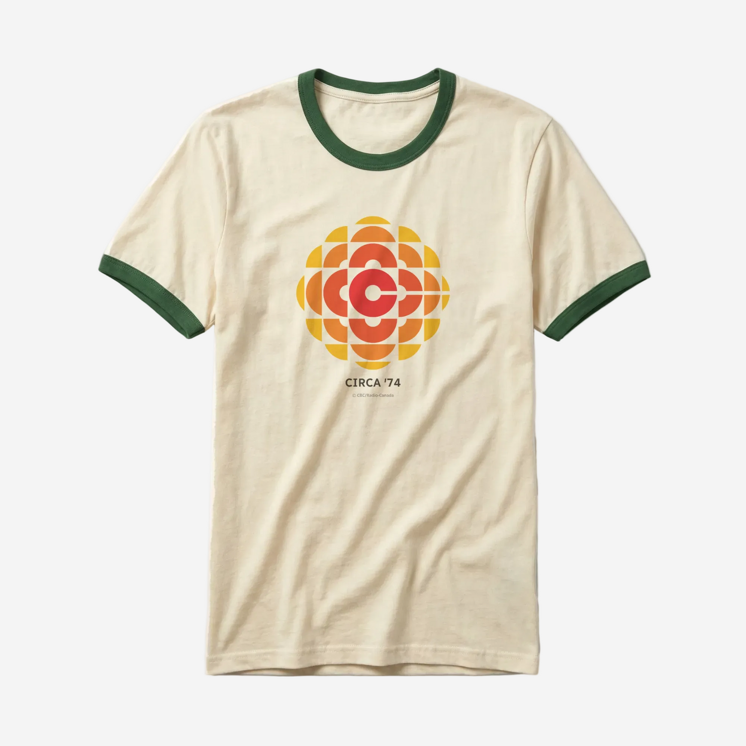 CBC '74 Logo 100% Cotton Made In Canada Ringer Tee