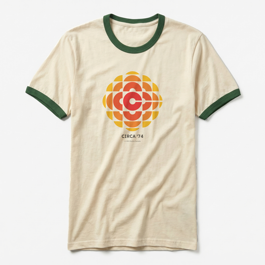 CBC '74 Logo 100% Cotton Made In Canada Ringer Tee